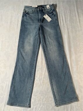 Judy Blue Mid-Rise Light Blue Flared Wide Leg Jeans